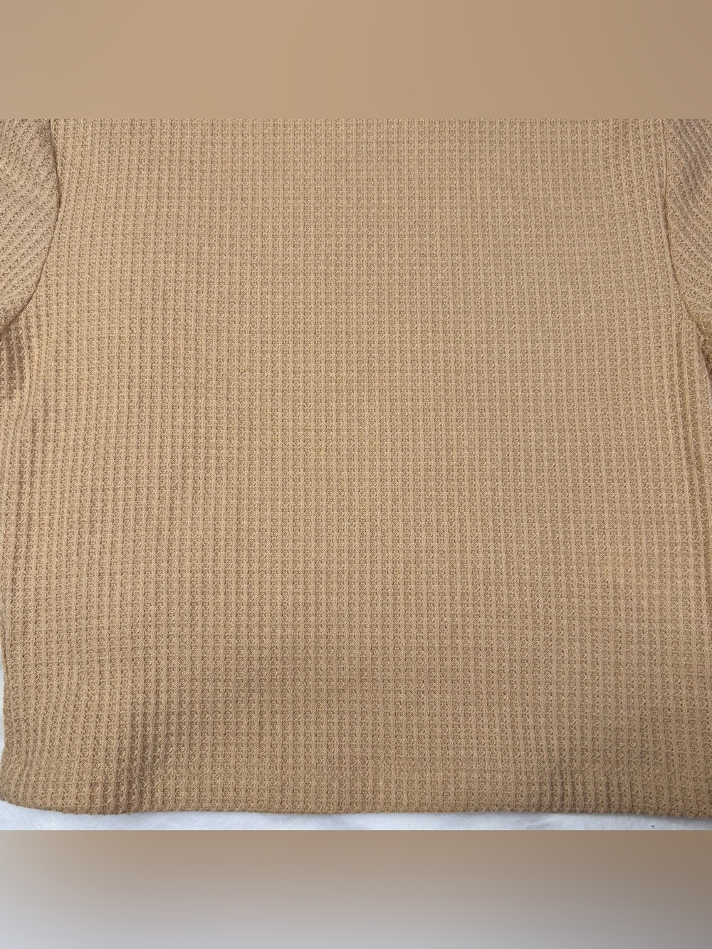 Beige Ribbed Mock Neck Top - Picture 4 of 5